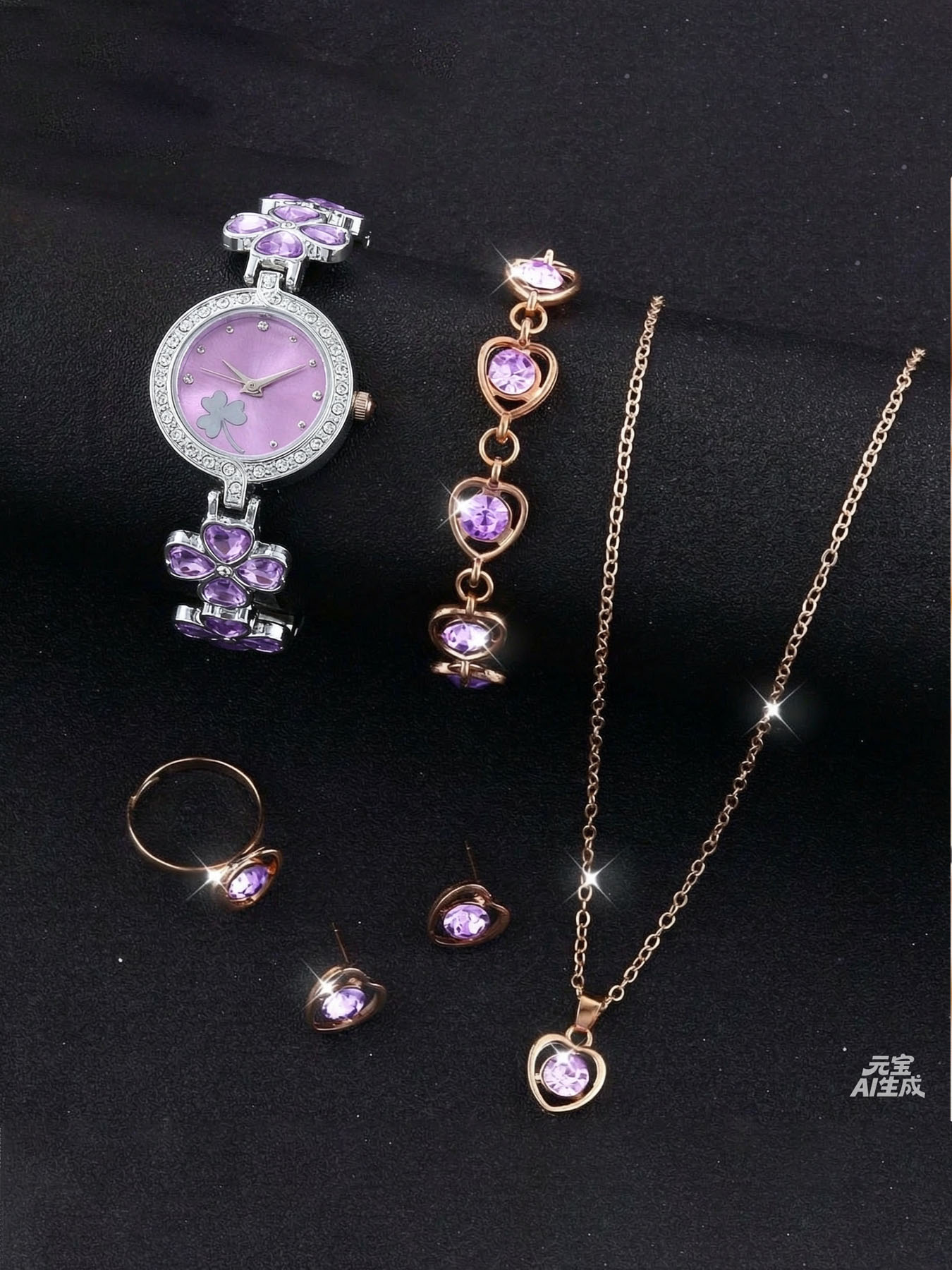 Jewelry Watches For Ladies - Элегантные женские кварцевые часы с фиолетовым