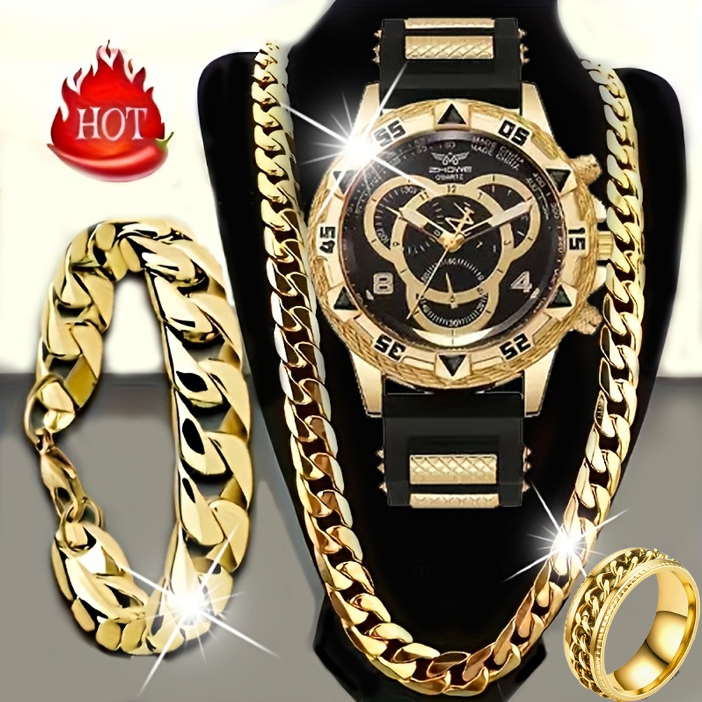Jewelry Type Watches - Набор из 4 предметов: роскошные мужские