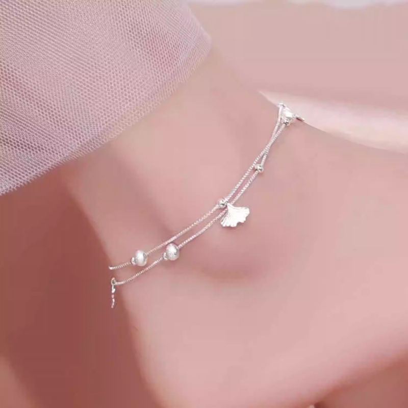 Anklet Foot Chain - Женская двухслойная цепочка на ногу Ginkgo,