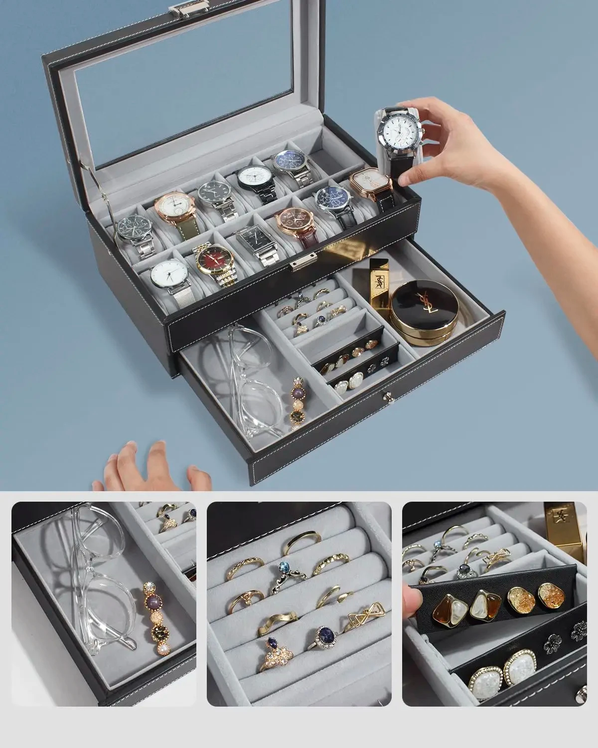 Новые 12-слотовые кожаные запи – обзор и цена Jewelry Type Watches